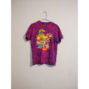 Nickelodeon 90s Rugrats Graphic Tie Dye Purple Pink T-Shirt Size Small Unisex
